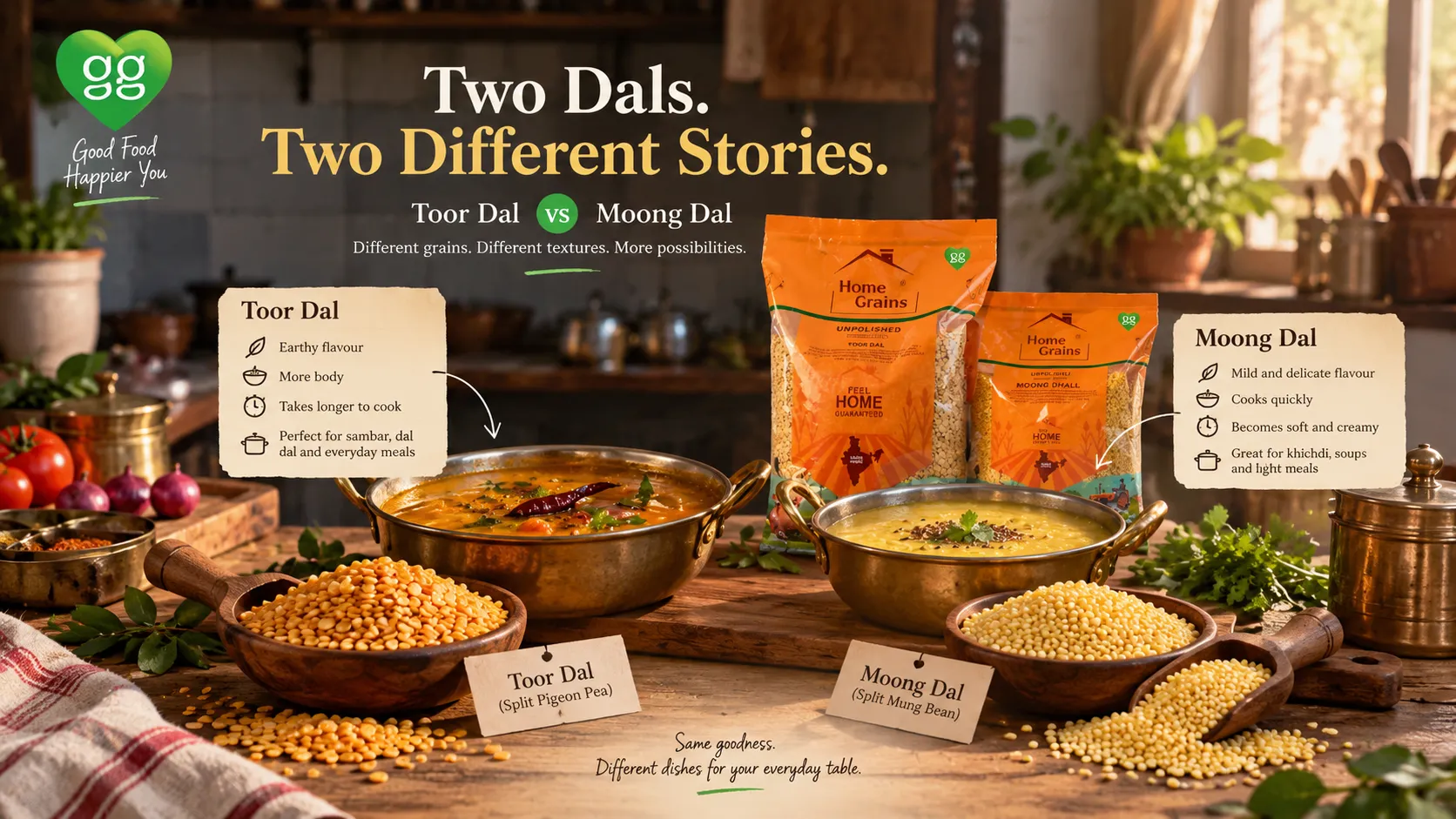 Toor Dal vs Moong Dal Comparison_Home Grains_Grun Gesund